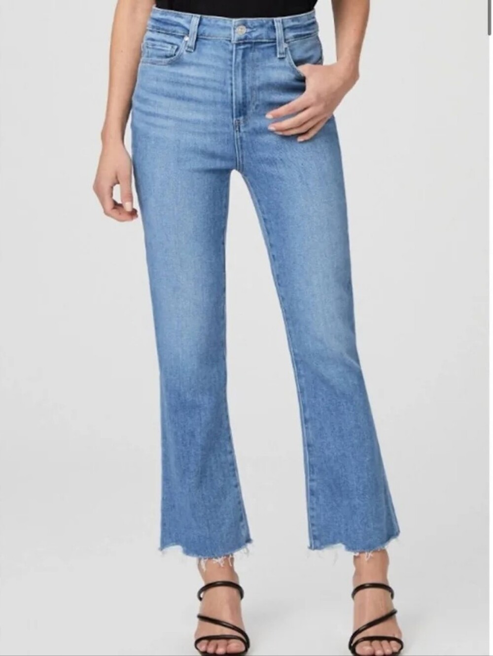 Paige Claudine Ankle Flare Jeans In Darling W/ Siesta Hem